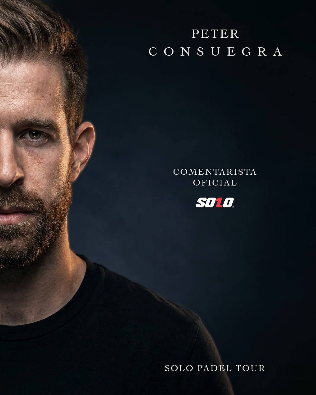 Peter Consuegra, comentarista oficial del SOLO Padel Tour, ex jugador profesional de pádel y comentarista del World Padel Tour